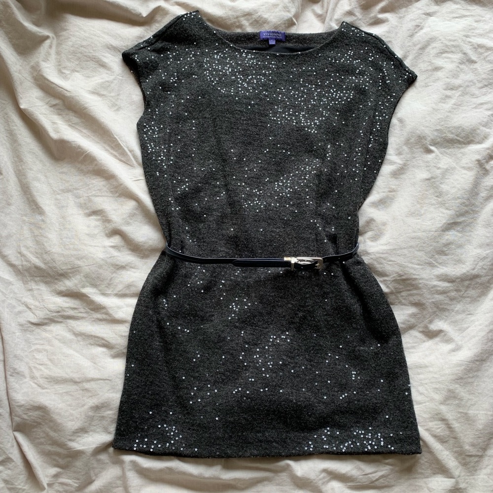 Vivianne Tam Sequin Cap-Sleeve Mini Dress